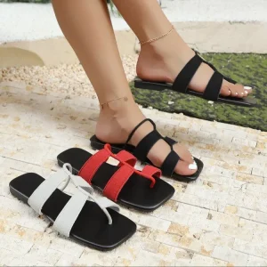 002 Plus Size Foreign Trade Comfortable Women’s Sandals Summer Outdoor Casual New Style Niche Woven Elegant Flat Women’s Shoes