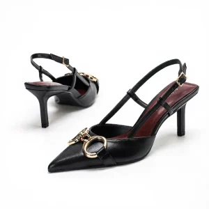 1208 27 Women’s High Quality Stilettos Formal High Heeled Sandals Buckle Strap Closure 7cm Thin Heel Fashion Trend for Summer
