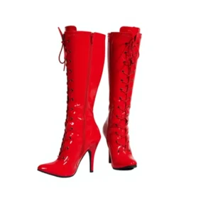 12cm Super High Heel Stilettos Sexy Knee-High Boots Pointed Toe Rubber Outsole PU Leather Big Size Women’s Zip-Up Fashion