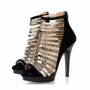 13cm Thin Heel Open Toe Pole Dancer Exotic Dancer Boots Nightclub Stage Walking Fetish Shoes Sexy Women’s Plus Size Gothic Shoes