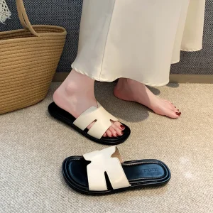 158 3 Retro Women’s Flat Slide Sandals Soft Sole Casual Beach Shoes Platform Summer Collection Wide Large Size Fashion Trend