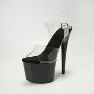 17CM 7 Inch PVC Upper Women Fashion High Heel Platform Peep Toe Ankle Strap Sandal Pole Dance Shoes