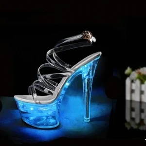 17cm Women’s Large Sandals Nightclub Lighting Pole Dancer Shoes