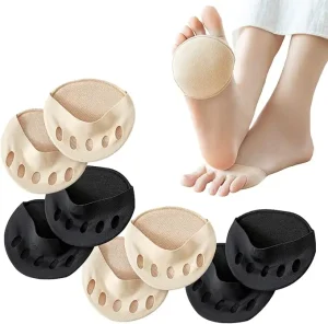 2 PACK Women’s Toe Pad Topper Liner Socks Nylon Sponge Cushion Toeless Half Socks Soft Non-Skid Invisible Relief Pain Blister