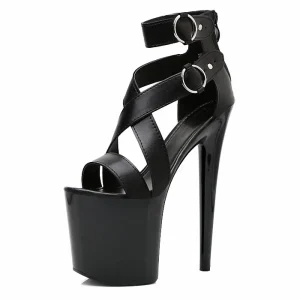 20cm Gothic Costume Stage Walking Club Dancer Nightclub Sexy Women’s Stripper Fetish Shoes