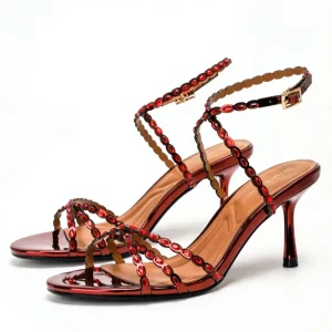 4302 3 Fashion Elegant Luxury Rhinestone High Heels Sandals for Evening Party Dresses Women’s High Heels Shoes Open Toe