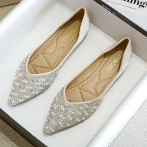 658 182 Summer Large Size Women Casual Dress Shoes Pointed Toe Fashion Ladies Flats Shoes