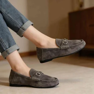 Accept Customized Logo Comfortable Classic Leisure Womens Leather Loafers