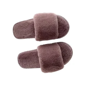Adults Size Slippers Indoor Fleece Fur Slides Home Bedroom Shoes Warm Anti Slip Women Slippers