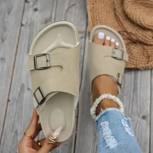African Large Size Womens Home Slippers Sheepskin Insole PVC Outsole Knit Upper Fleece Lining Flat Bottom Peep To