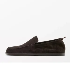All Seasons Retro Brown Genuine Leather Upper Rubber Midsole Breathable Lightweight Anti-Static Casual Flat Loafers Slip-On