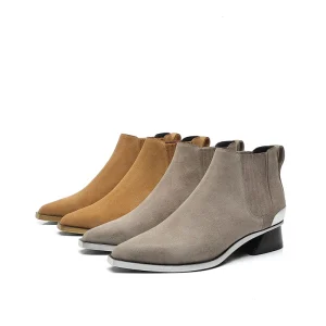 American Fashion Stiletto Black Mid calf Thick Heel Women’s Boots
