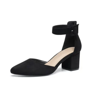 Ankle Strap Block Women’s Heel Pumps Square Heel Dress Shoes Comfortable Fashion Office Heels Point Toe