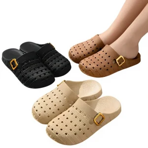 Anti Slip Hard Wearing PVC Women’s Mules Fashion Simple Summer Casual Indoor Outdoor Closed Toe Slippers