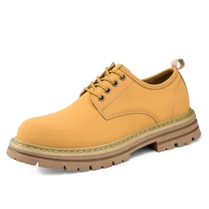 Autumn Leather Outdoor Casual Shoes Comfortable Waterproof Thick Bottom Top Men’s Walking Boots