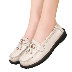 Autumn New Large Size Slip On Korean Style Casual Flat Loafers Women’s Versatile Soft Sole Comfortable Mom Shoes