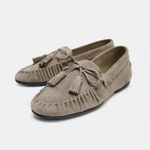 Autumn New Products Women’s Suede Bow Su Sui Boat Shoes Loafers Slip On Closure Lightweight for Spring and Summer Use