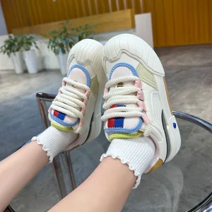 Autumn New Women’s White Sneakers Fashion INS Trend All-match Height Increasing Platform Casual Board Shoes for Daily Wear