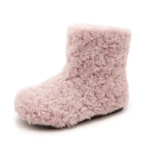 Autumn Winter European American Style Outdoor Faux Fur Snow Boots Thick Fur Lining Built-in Heel Lift Toe Women’s Warm Ankle