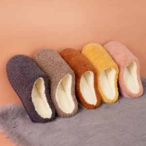 Autumn Winter House Anti Slip Warm Furry Fleece Unisex Plush Slippers for Men Woman
