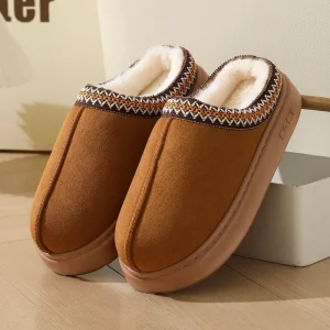 Autumn Winter Unisex Indoor Outdoor Slippers Men Women’s Classical Design Super Warm Soft Thick Fur Anti Slip Sole