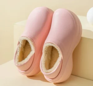 Autumn Winter Women’s Home Slippers Super Thick Soled Cotton with Non Slip Indoor Plush Waterproof Moon Shoes for Couples