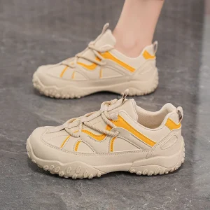 Autumn Women’s Shoes Breathable White Slip On Sneakers Korean Style Versatile Thick Soled Non Slip Height Increasing Sports Shoes
