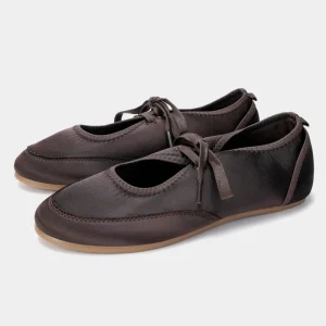 Autumn Women’s Shoes Solid Round Toe Sports Style Fashion Shallow Mouth Ballet Flat Lace up Casual