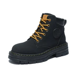 Autumn and Winter High Help Work Boots Thick Soled Non Slip Ankle Boots for Women