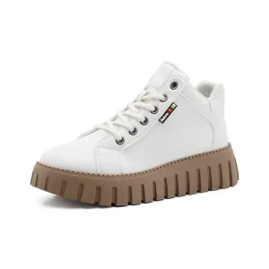 Autumn and Winter Ladies Casual Shoes Lace-Up Platform Chunky Shoes