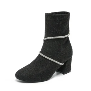 Autumn and Winter New High heeled Women’s Boots Short Thick Heel Fashion Boots