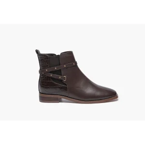 Autumn and Winter New Low-heeled Belt Ankle Large Size Leather Women’s Boots Ankle Boots Low Heel