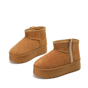 Autumn and Winter Thick-soled Snow Boots Short Barrel Ethnic Style Warm Plus Velvet Short Boots for Women