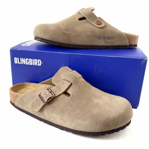 BLINGBIRD Comfortable Fashionable Summer Clogs & Mules Genuine Leather Upper Cork Sole Arch Support Lightweight Soft Custom Logo
