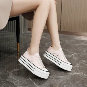 BR601 Women’s Casual Canvas Shoe Korean Style Thick Bottom Sports Walking Shoes