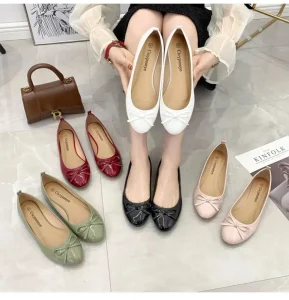 Ballet Single Shoe Round Toe Solid Color Flat Casual Black Elegant Women’s Shoes