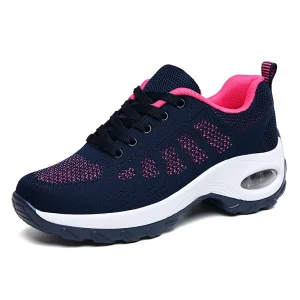 Big Size Breathable Knit Upper Air Cushion Women’s Running Walking Shoes for Autumn Spring