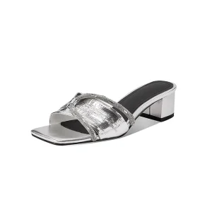 Big Size Ladies Sexy Sandal Mules with Rhinestones