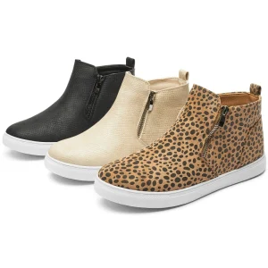 Black Beige Snake Leopard Ankle Boots Shoes Ladies Winter Leather Ladies Boots For Women