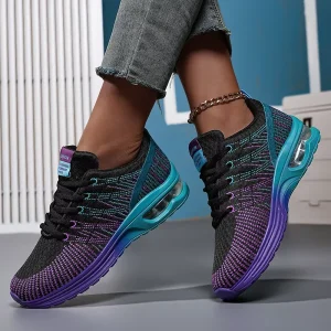 Black Purple Fashionable Women’s Breathable White Sneakers Summer Spring Running Sports Shoes Ladies