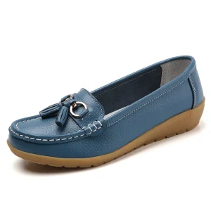Boat Shoe Women Office Shoe Leather Formal Shoe Women’s Casual Shoe Ladies Shoe School Girl Shoe Loafer Shoe for Women
