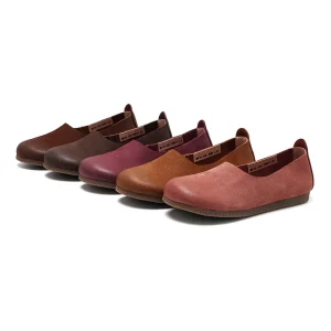 Bohemian Style Women’s Soft Leather Flats Round Toe Comfortable Casual Loafers