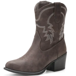 Botas Para Mujeres Boots Women Ankle Cowgirl Booties Wide Mid Calf Pointed Toe Western Boots Short Chunky Height Increasing