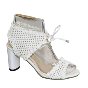 Brand New Women’s High Heeled Sandals Breathable Crystal Lace Ankle Wrapped Evening Dress Party Shoes