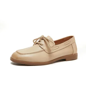 Brand logo Custom Handmade Lace up Women’s Retro Soft Leather Oxford Shoes Work Office Non Slip Dress Shoes Factory