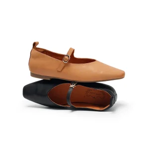 Breathable Leather Mary Jane Flats Women’s Single Strap Comfortable Office Shoes