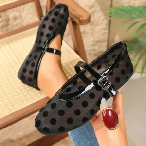 Breathable Mesh Solid Plus Ballet Flats Anti Slippery Comfortable Casual Flat Bottom Women’s Shoes Single Shoe