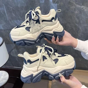 Breathable Thick Sole Arch Support Women’s Chunky Dad Shoes Sneakers Fashion Height Increasing Shoes for Women