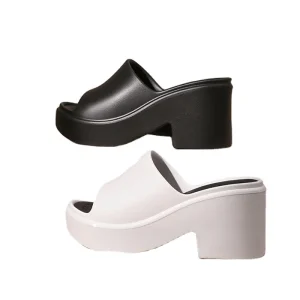 Breathable Women Slippers with High Heel Ladies Slides Slipper Beach Platform Slippers with Heel for Female Summer Women Shoes