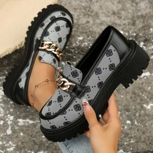 Breathable Women’s Casual Loafers with Lightweight Leather Upper and Non-Slip Sole Comfortable Winter Shoes
